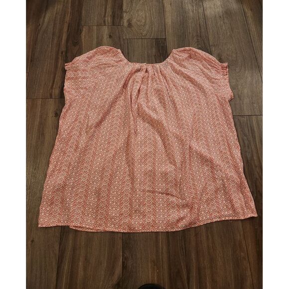 Bit & Bridle Pink‎ and White Blouse Women's Size 3X - Picture 3 of 4